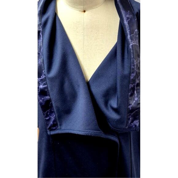 DG2 by Diane Gilman Shawl Collar Jacket Blue Large - Picture 5 of 8